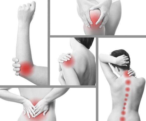 Inflammatory processes in various articulations with arthritis
